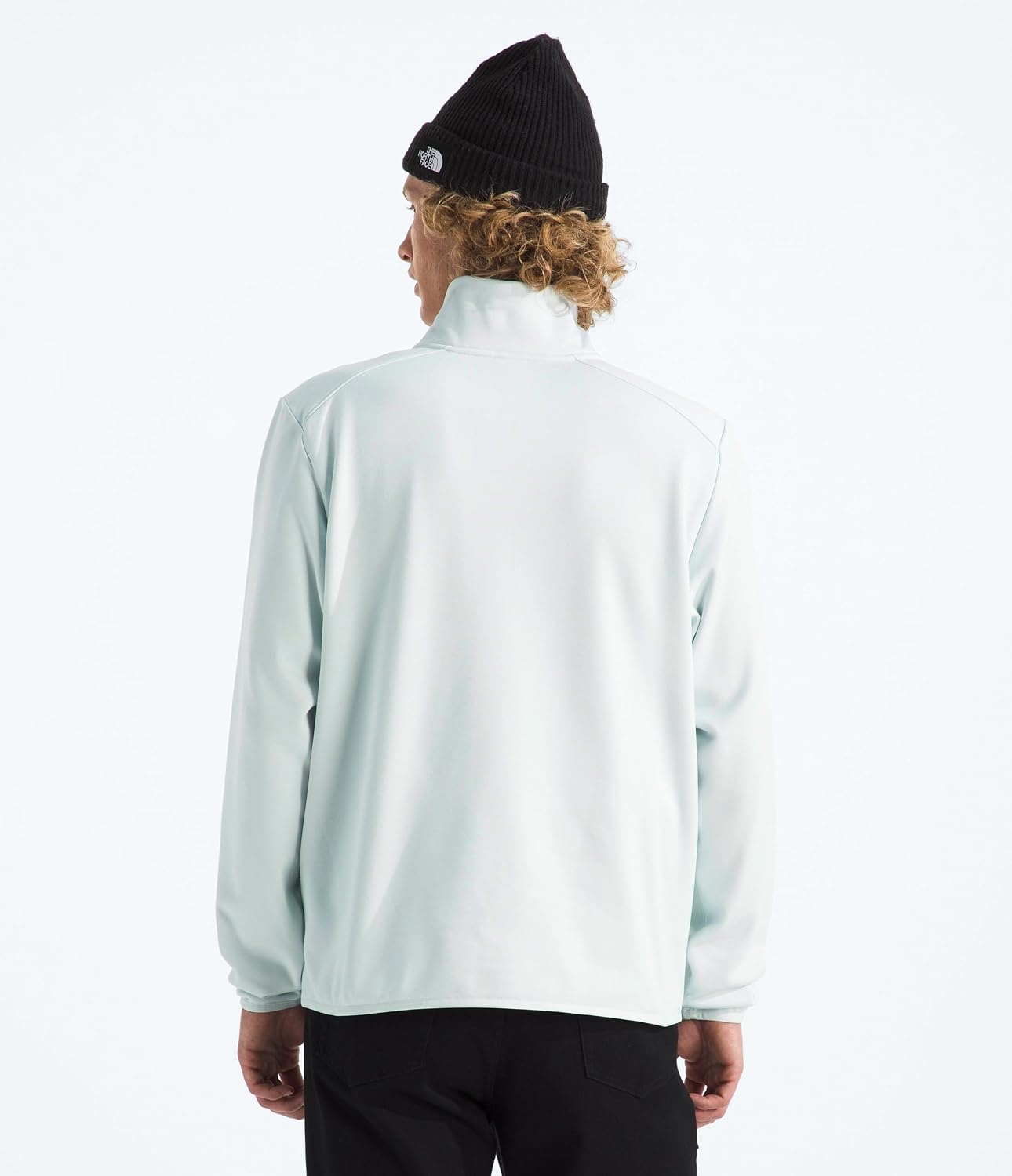 image:imageTHE NORTH FACE Mens TNF Performance Fleece 14 Zip Jacket Lightweight Pullover With Secure Zip Chest PocketPearl Stone