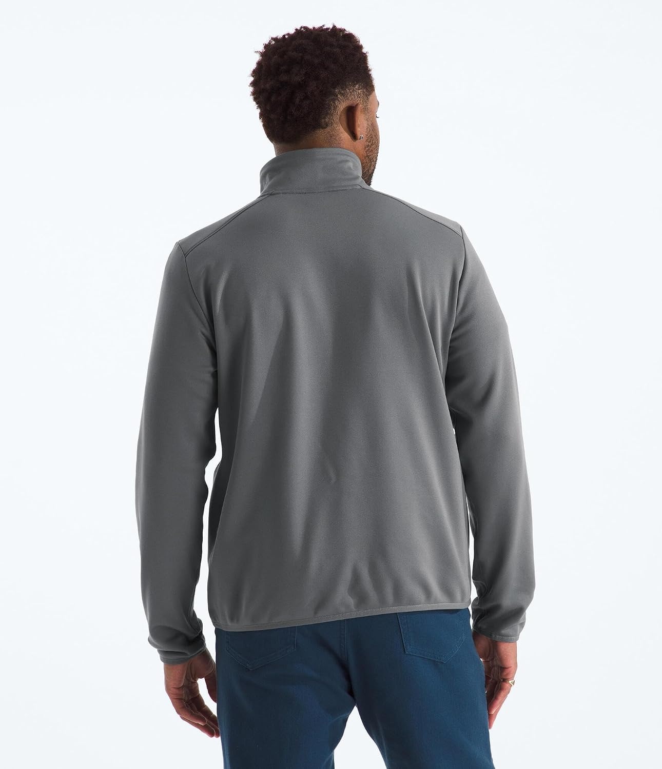 image:imageTHE NORTH FACE Mens TNF Performance Fleece 14 Zip Jacket Lightweight Pullover With Secure Zip Chest PocketSmoked Pearl