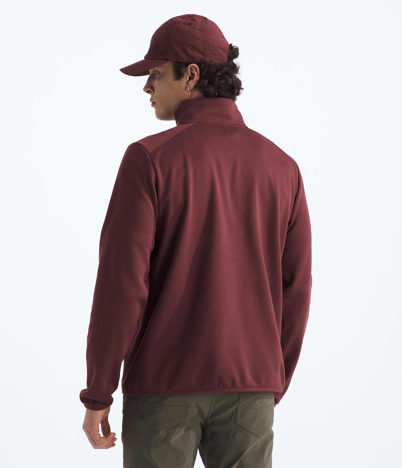 image:imageTHE NORTH FACE Mens TNF Performance Fleece 14 Zip Jacket Lightweight Pullover With Secure Zip Chest PocketSumac