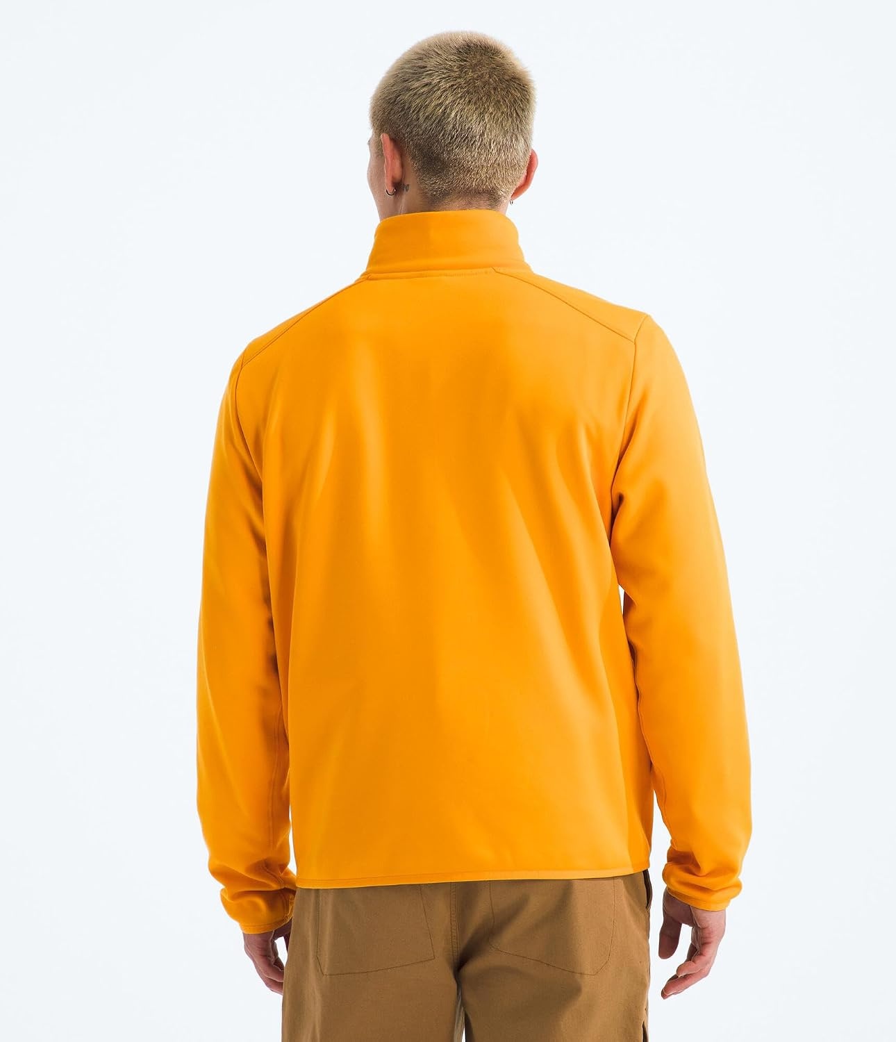 image:imageTHE NORTH FACE Mens TNF Performance Fleece 14 Zip Jacket Lightweight Pullover With Secure Zip Chest PocketSummit Gold
